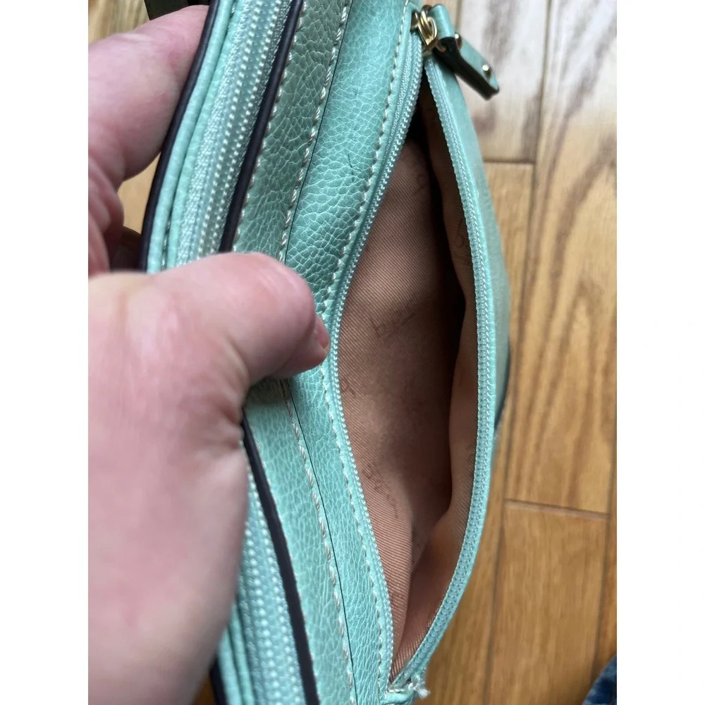 b.o.c. Born Concept Light Green Pebbled Faux Leather Crossbody Bag Purse